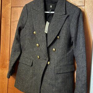 Banana Republic Woman Classic Wool Blend Grey Sz 8 Petite Jacket $288 NWT